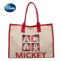 disney mickey 2022 new canvas handbag luxury brand fashion womens shoulder bag cartoon cute large capacity student handbag