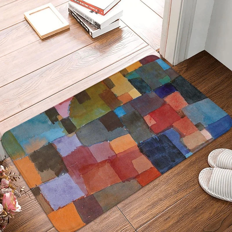 

Oil Painting Non-slip Doormat Living Room Mat Paul Klee Raumarchitektur Balcony Carpet Welcome Rug Indoor Decorative.