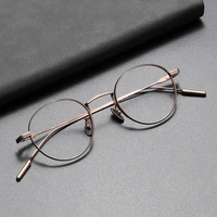 japanese handmade john lennon small round titanium glasses frame men retro eyeglass myopia reading optical gafas oculos de grau