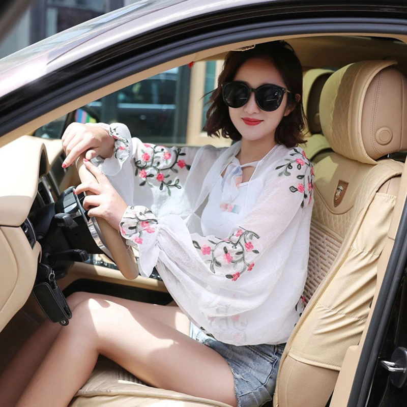 Летний шифоновый шарф для женщин пончо с оборками и длинным рукавом палантин