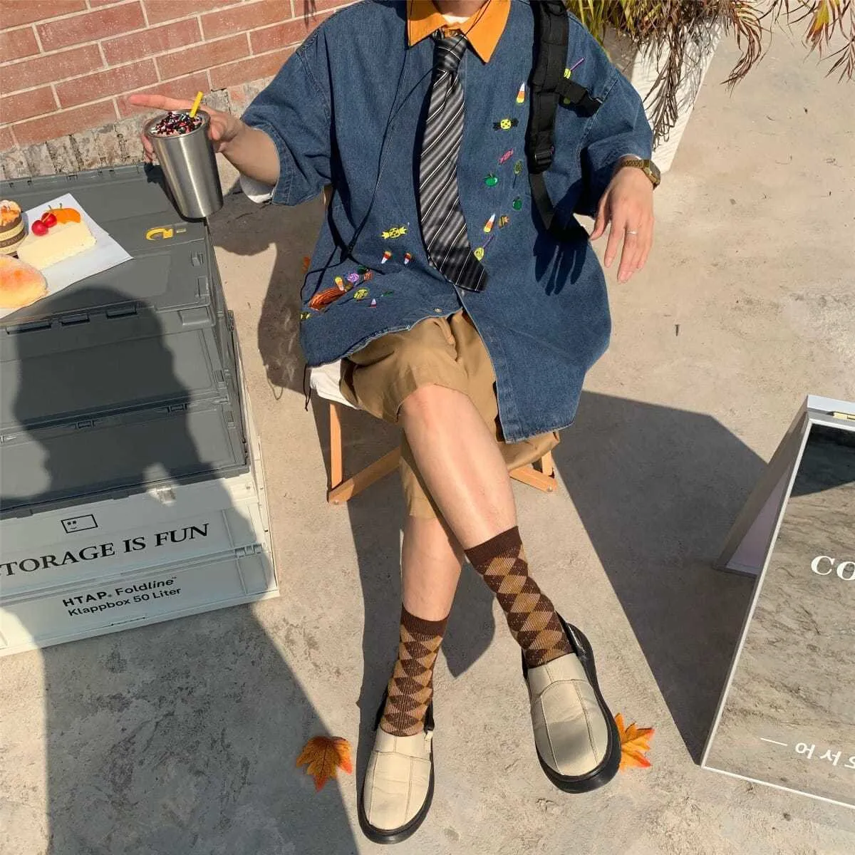 

Летняя новая джинсовая рубашка с коротким рукавом и вышивкой в виде тыквы