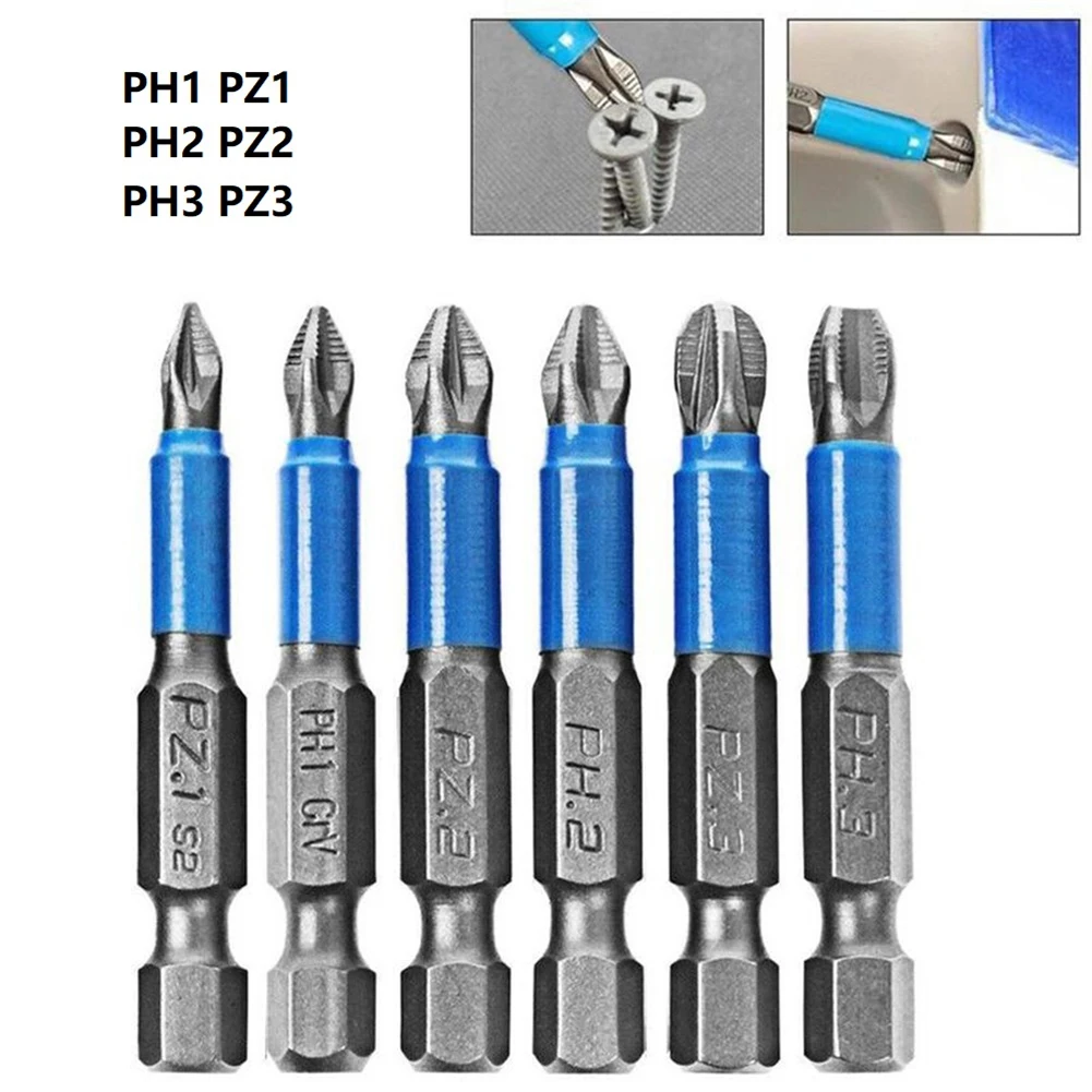 

50 мм Нескользящая насадка для отвертки PH1/PH2/PH3/PZ1/PZ2/PZ3, электрическая Магнитная насадка для отвертки из легированной стали с шестигранным хвостовиком