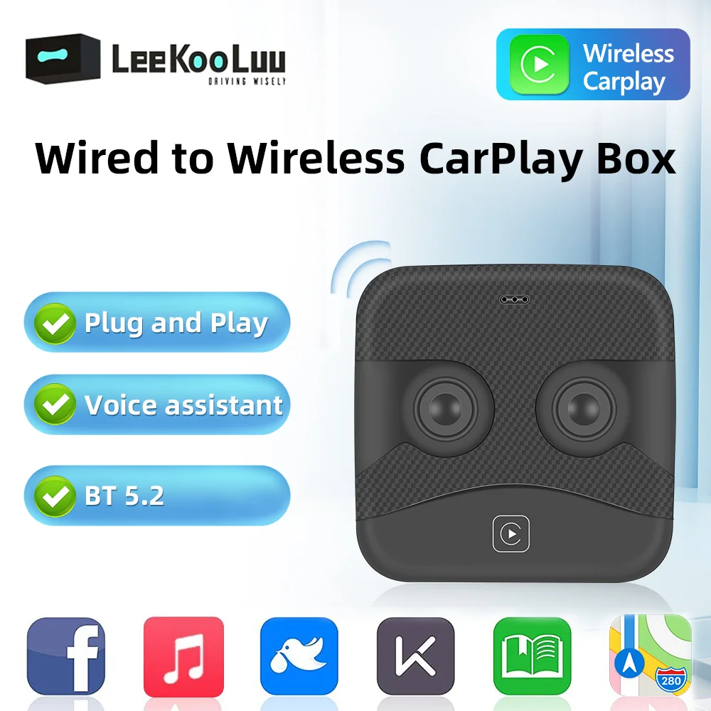 

LeeKooLuu проводной Apple CarPlay для беспроводного активирующего ключа для Audi Benz VW для Volvo и Toyota USB/порт Type-C беспроводной адаптер CarPlay