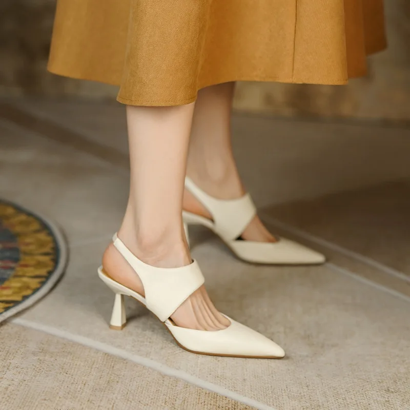 

Босоножки женские с ремешком на щиколотке, на высоком каблуке, с острым носком, размеры 39-40