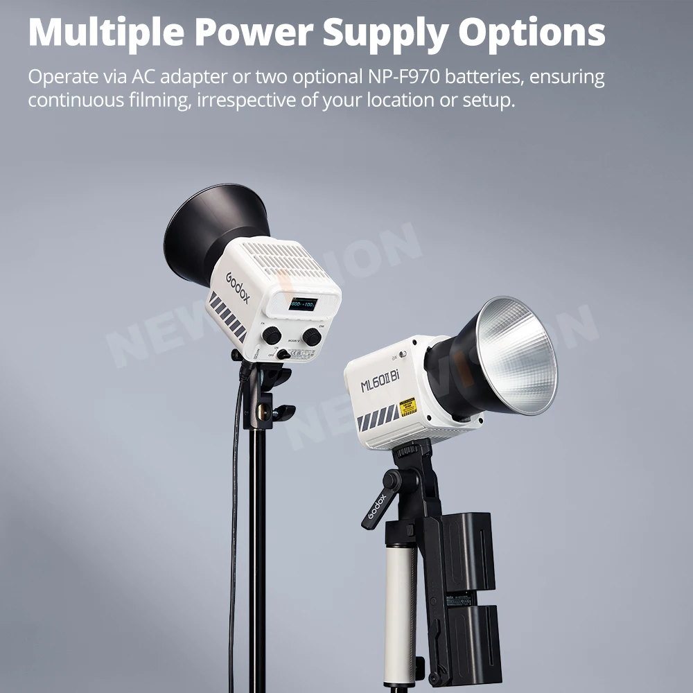 Фото Godox ML60II Bi Аксессуары AK-B01 AK-B02 Адаптер аккумулятора ML-CD15 Диффузионный купол ML-SF3030 AD-S60S Софтбокс MLP36K Прожектор Линза №5