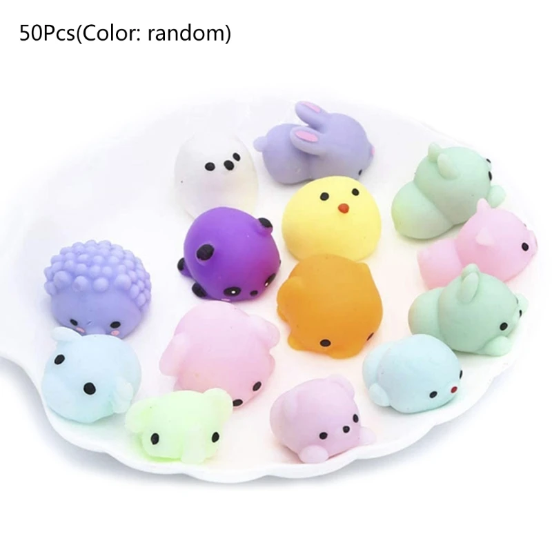 

Squishy TPR Ball Anti Stress Toy Cartoon Mochi Stretchy Toy Handsqueeze Toy Children Novelty Practical Joke Props 15Pcs