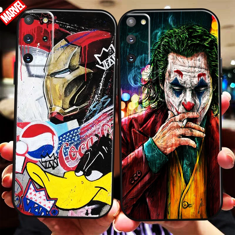 

Marvel Street Graffiti For Samsung Galaxy S21 S20 Ultra FE 5G S21 S20 S10 10E S9 S8 Plus Phone Case Back Soft Carcasa Black