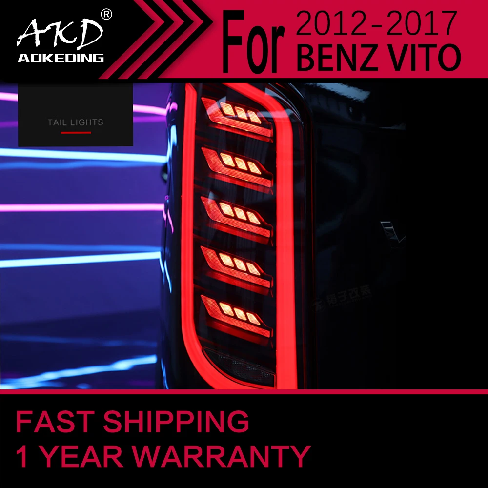 

Светильник для Benz VITO V250 V260L светодиодный ные задние фары 2016-2019, задний стоп-сигнал, тормозной сигнал, DRL, задние автомобильные аксессуары