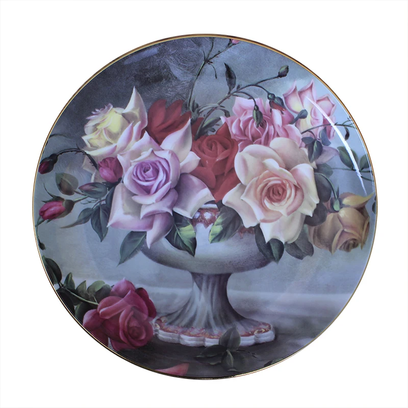

ceramic plate 10 Inch Plates Dinnerware Dinnerset American style Ceramics Dishes cutlery set Fine Bone China cutlery set