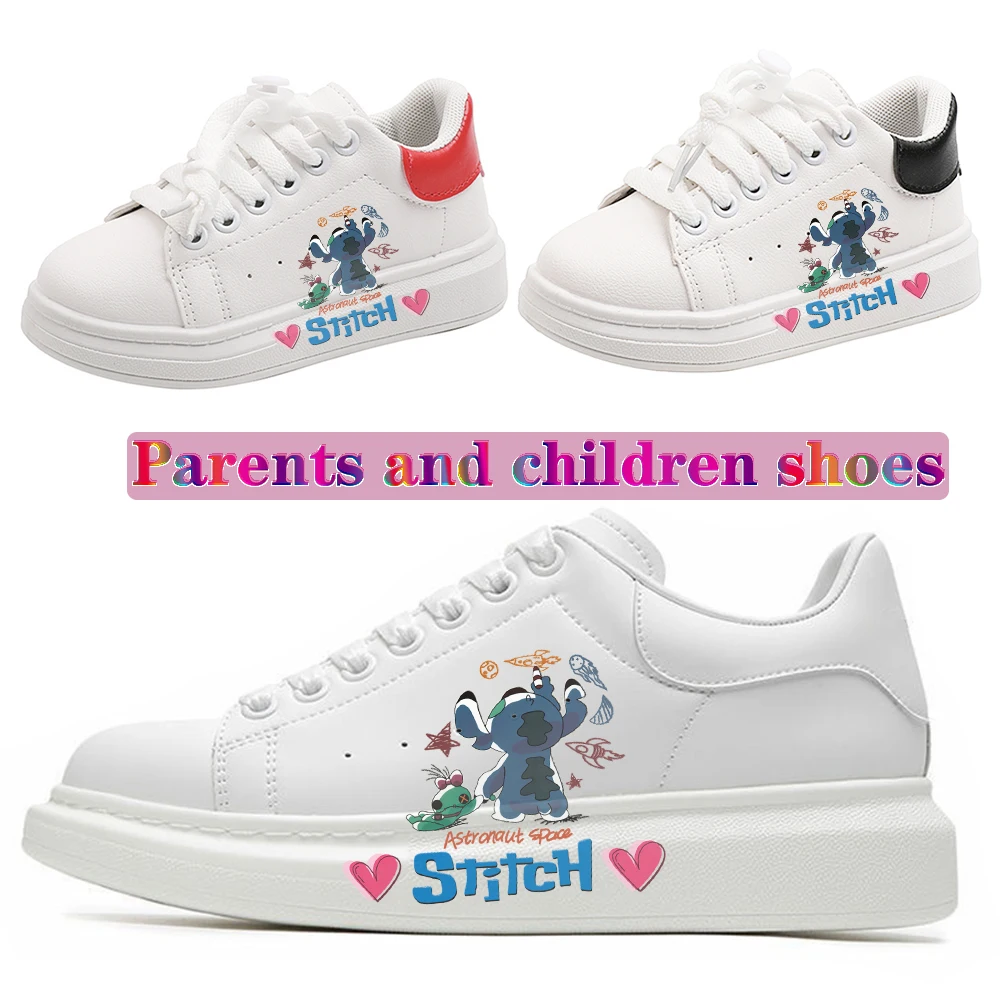 Disney stitch Parents children Casual shoes Couple Men Women Sneakers Cartoon Girl boys Student Soft Sports Shoes