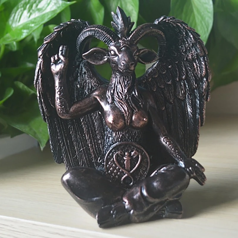 

Sabbathed Goat-headed Devil Baphometly Satan Baphometly Sculpture Resin Living Room Bedroom TV Cabinet Handicraft Ornaments
