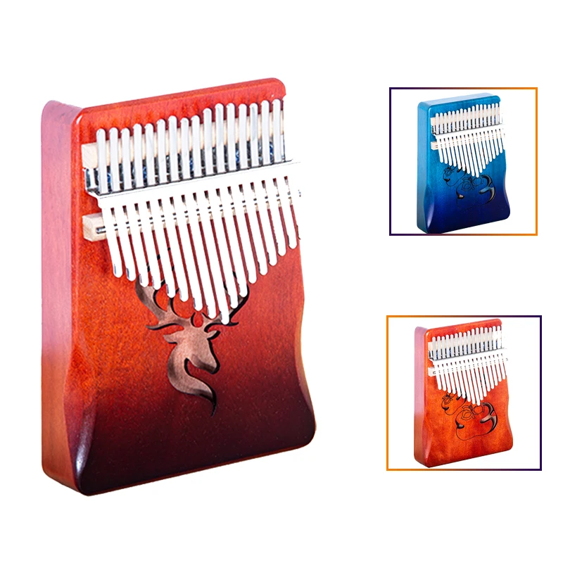

High Quality Retro Color 17 Key Kalimba Thumb For Beginner Learn Christmas Gift Wood Mahogany Musical Instruments Elegant Piano