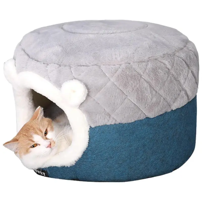 

Cat Bed Cave Antiskid Cat House Capacious Collapsible 2 In 1 Pet Supplies Cat Beds & Furniture Deep Sleep Comfortable For Pets