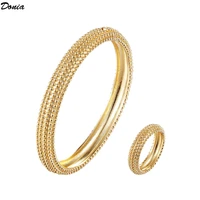 donia jewelry fashion new copper micro inlaid aaa zircon bracelet female joker luxury geometric figure ring bracelet set