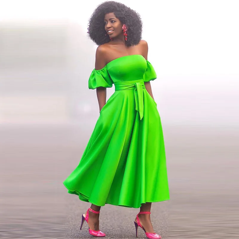 

Летнее платье с открытыми плечами, женское сексуальное однотонное платье без бретелек, с оборками на рукавах, женское длинное Пляжное Платье Макси