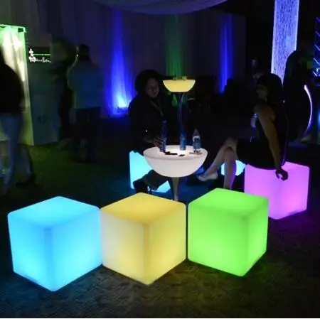 Night Club Outdoor Inflatable Decoration Party LED Cube/LED chair/LED bar table 20cm(7.9'') high quality