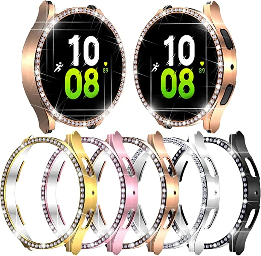 

Shiny Diamond Case for Samsung Galaxy Watch 5 pro/5/4 44mm 40mm PC All-Around Bumper Protector Galaxy watch 4 classic 46mm 42mm