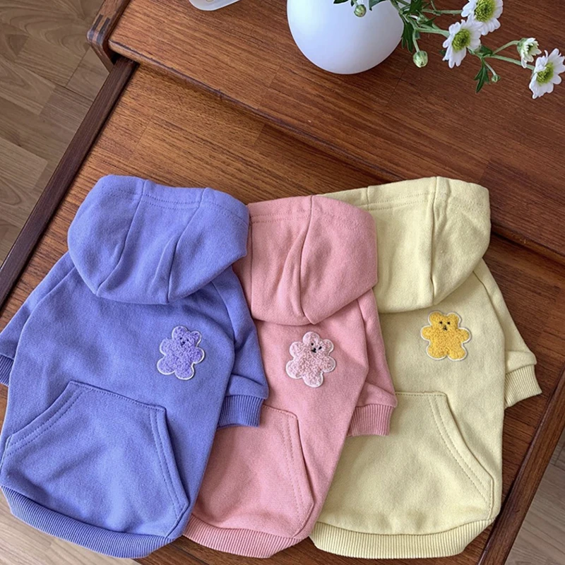 Korean Version Thin Dog Sweater Puppy Spring and Autumn Clothes Softer Than the Bear Pullover Teddy Solid Color Clothes
