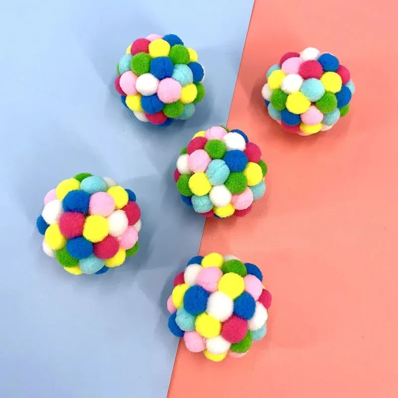 

Красочные игрушки для кошек, интерактивный мяч-батут ручной работы, котенок, плюшевый мяч-колокольчик, мышь, детские игрушки для кошек, инте...