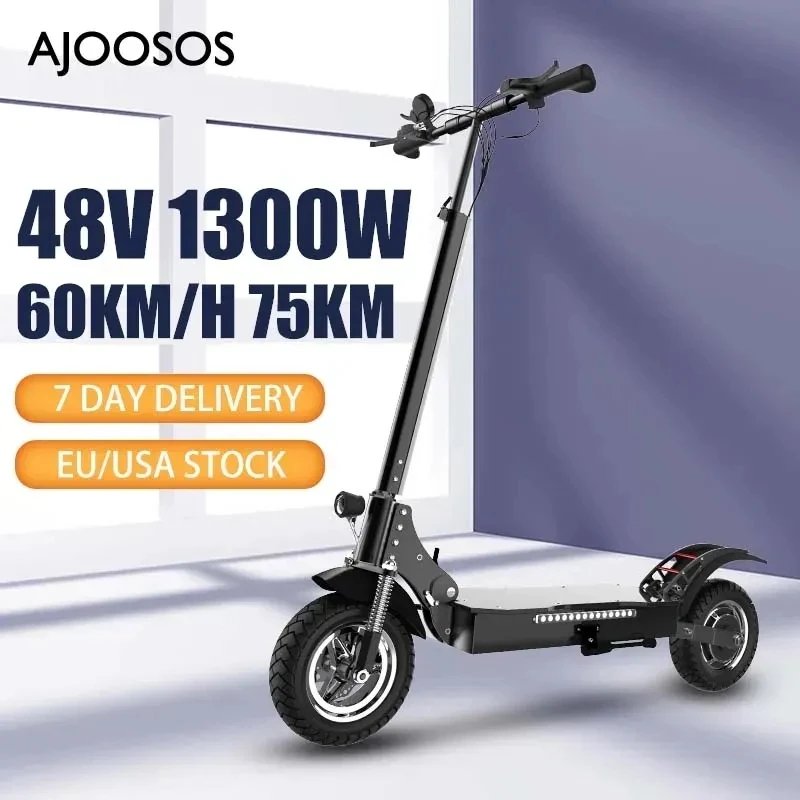 

AJOOSOS X750 1300W Electric Scooter 75KM Long Range with 48V 20AH Battery Capacity Foldable Electric Scooter Adults 25KG Weight