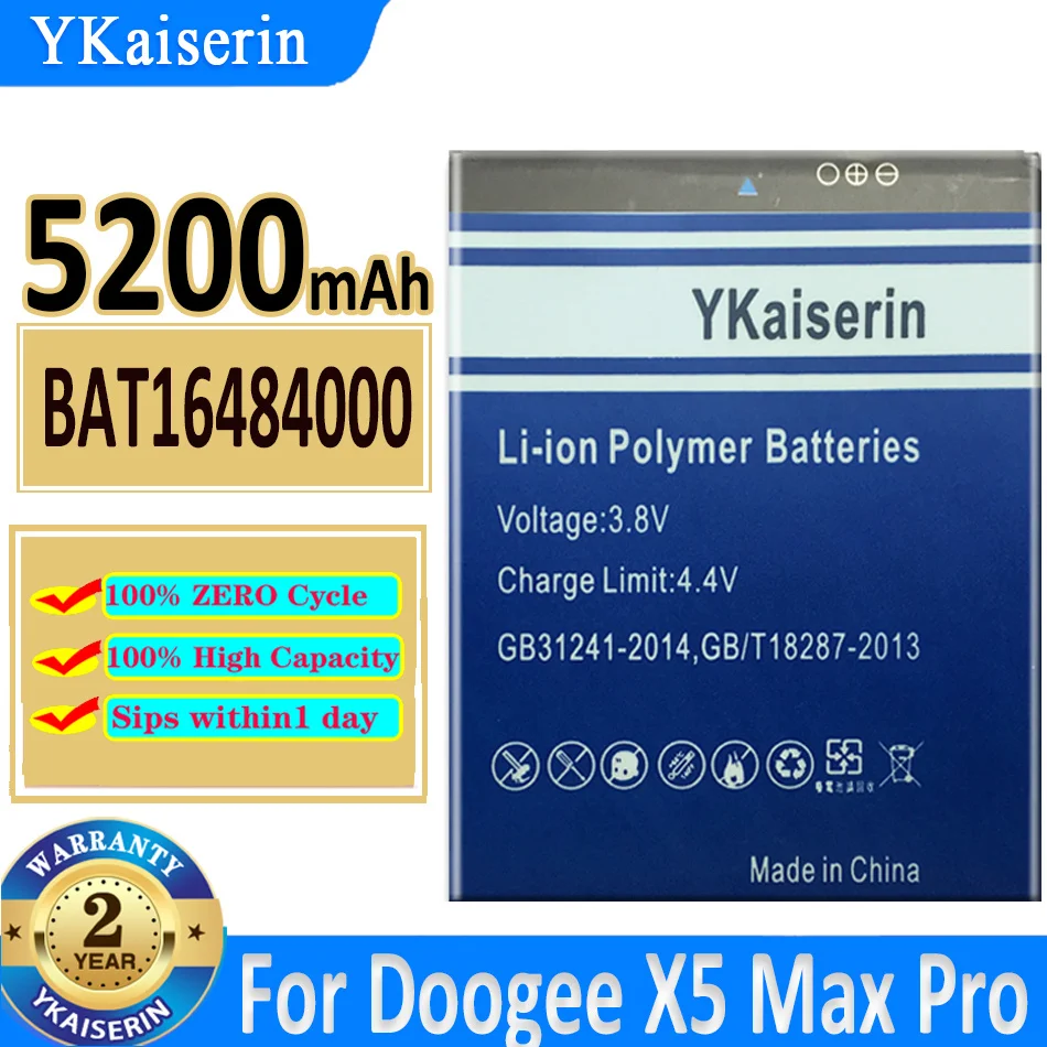 

5200mAh YKaiserin Battery BAT16484000 For DOOGEE X5 MAX Pro X5MAX Pro Battery Batterij + Tracking Number Bateria