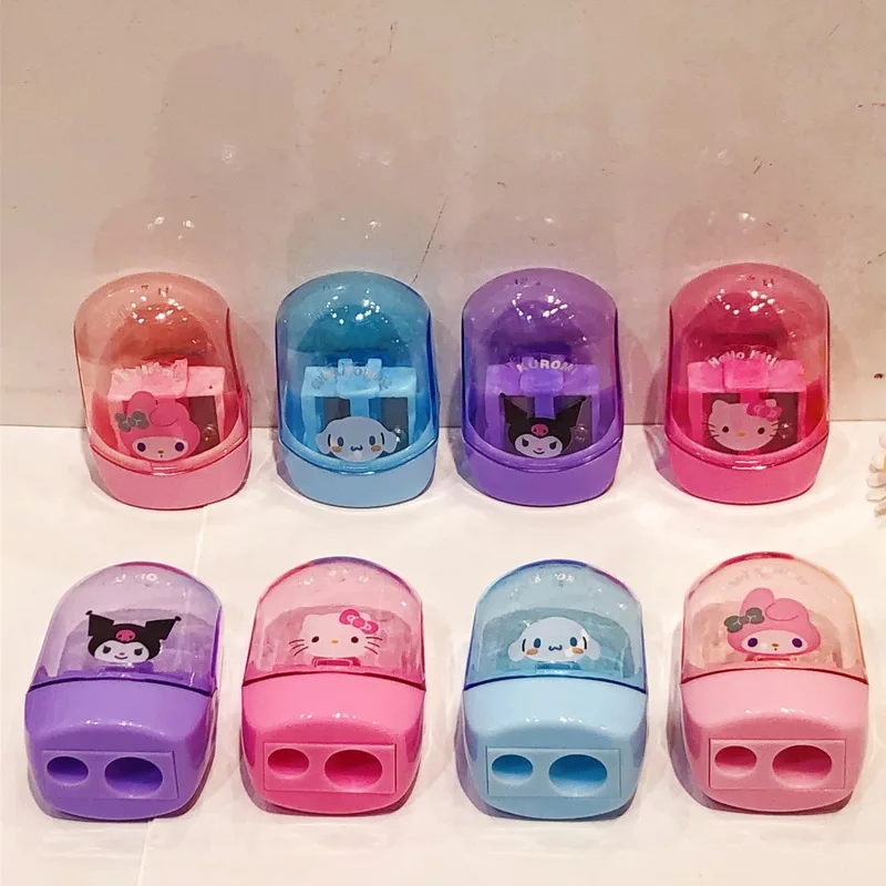 New Double-Hole Pencil Sharpener Cute Sanrio Stitch Kapibara Cartoon Shape Portable Mini Pr