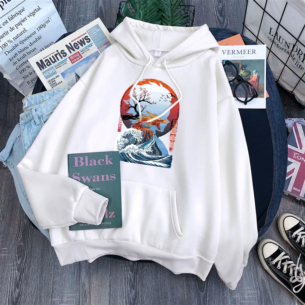 

Demon Slayer The Great Water To Fire Dragon Mens Hoodies Fashion Warm Hoodies Casual Pocket Sportswear Harajuku Fleece Man Hoody