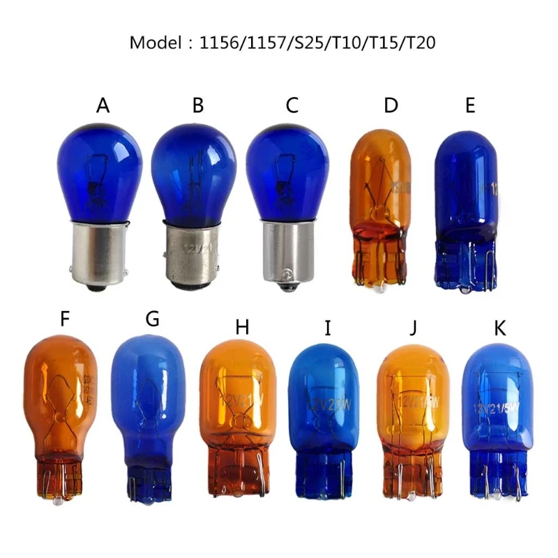 

Natural Amber Blue Brake Light Bulbs Replacement for Car Turn Signal Lamps