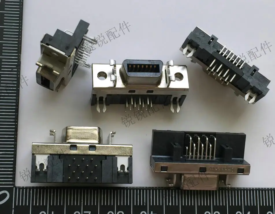 Бесплатная доставка для разъема AMP SCSI 14 P MDR гнездовой 90 градусов изгиб ног