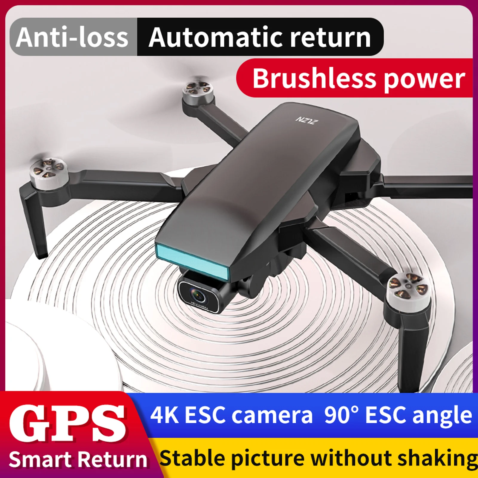 

ZLL SG107 Pro RC Drone 4K HD Dual Camera 5G WiFi FPV GPS FQuadcopter Black Professional HD Camera Laser Obstacle Avoidance