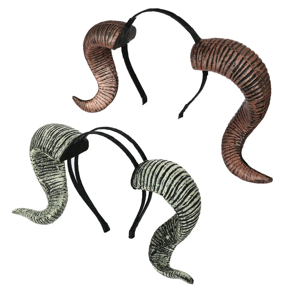 

Headband Horn Hornshair Cosplay Sheep Ram Headbandshoop Bandcostumeheaddress Headpiece Hoops Head Partygothicheadhand Goat Funny