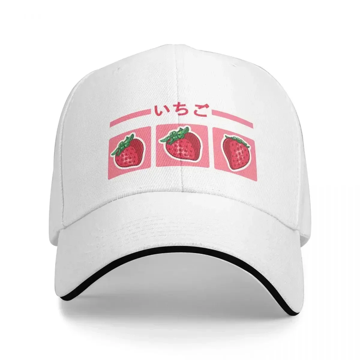 Розовый фон с надписью Клубника Японские бейсболки кандзи Snapback Модные Дышащие