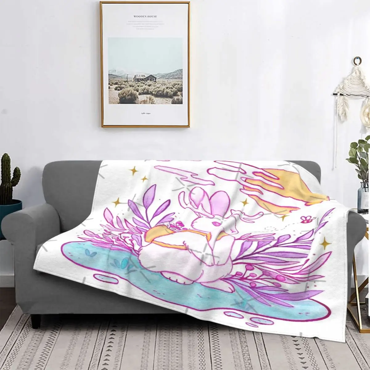 

Manta de planta Jackalope nicury, colcha a cuadros para cama, sofa, manta de muselina, textil para el домашний роскошный