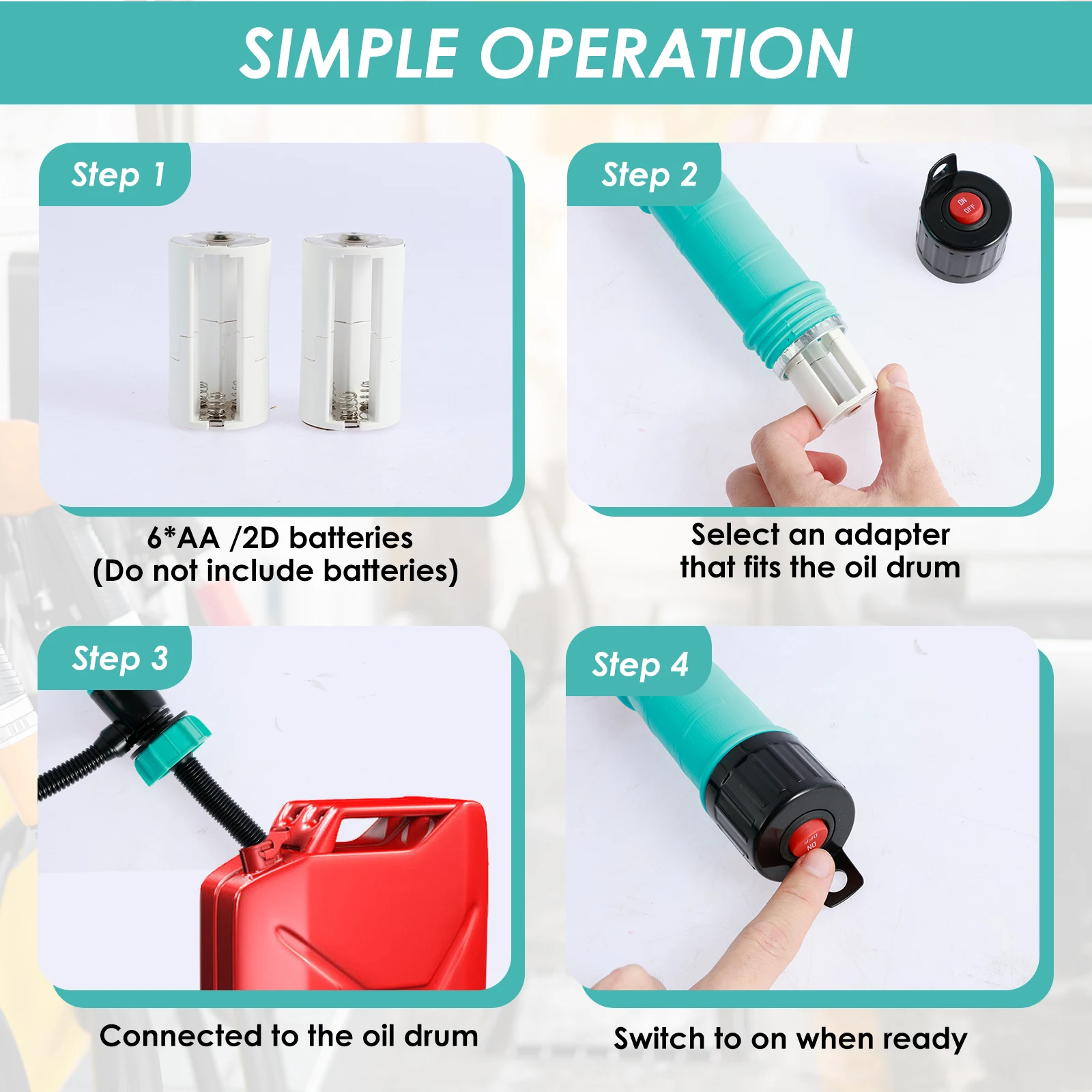 Переносной Топливный насос с 3 адаптерами для газа дизельного керосина 2 4