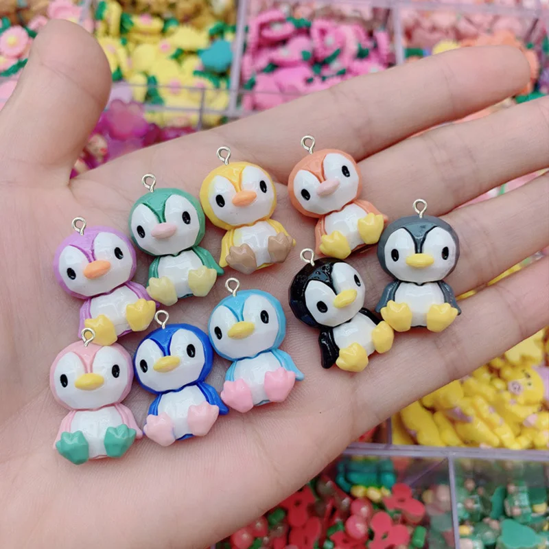

18Pcs Cute Resin Penguin Charms Pendant for Jewelry Making DIY Findings Earrings Bracelet Necklace Accessories Flatback Cabochon