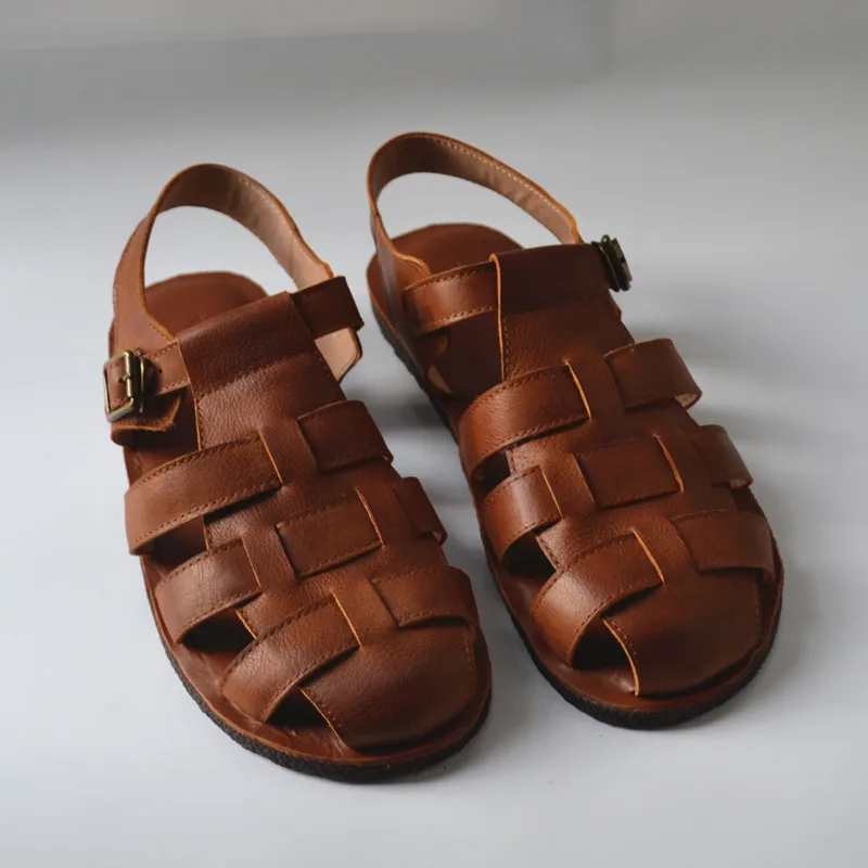 sandales-gladiateur-en-cuir-tresse-cirhide-pour-hommes-chaussures-d'ete-pour-hommes-chaussures-d'exterieur-noir-marron-a-l'ancienne