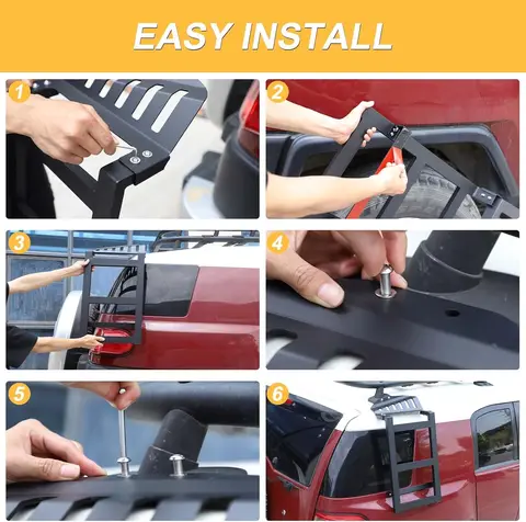 1 шт., алюминиевый сплав, лестница на крышу заднего бокового окна автомобиля для Toyota FJ Cruiser 2007-2021, боковая лестница доступа, багажник на крышу