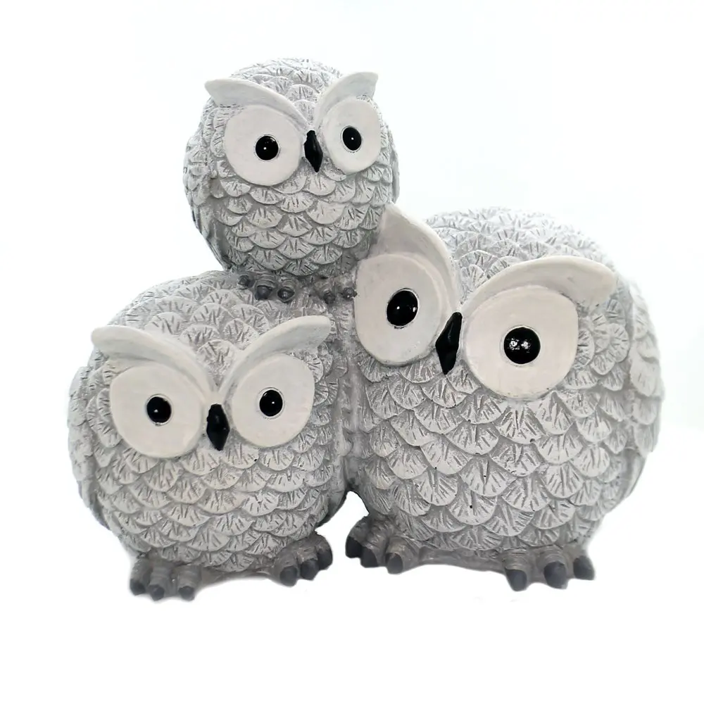 

STACKED OWL STATUE Polyresin Summer Wise 11659