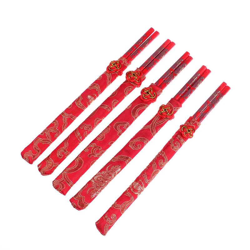 

Chinese Red Chopsticks Wood Bag Holder Dinnerware Flatware Kitchen Food Stick Chop Sticks Wooden Chopsticks