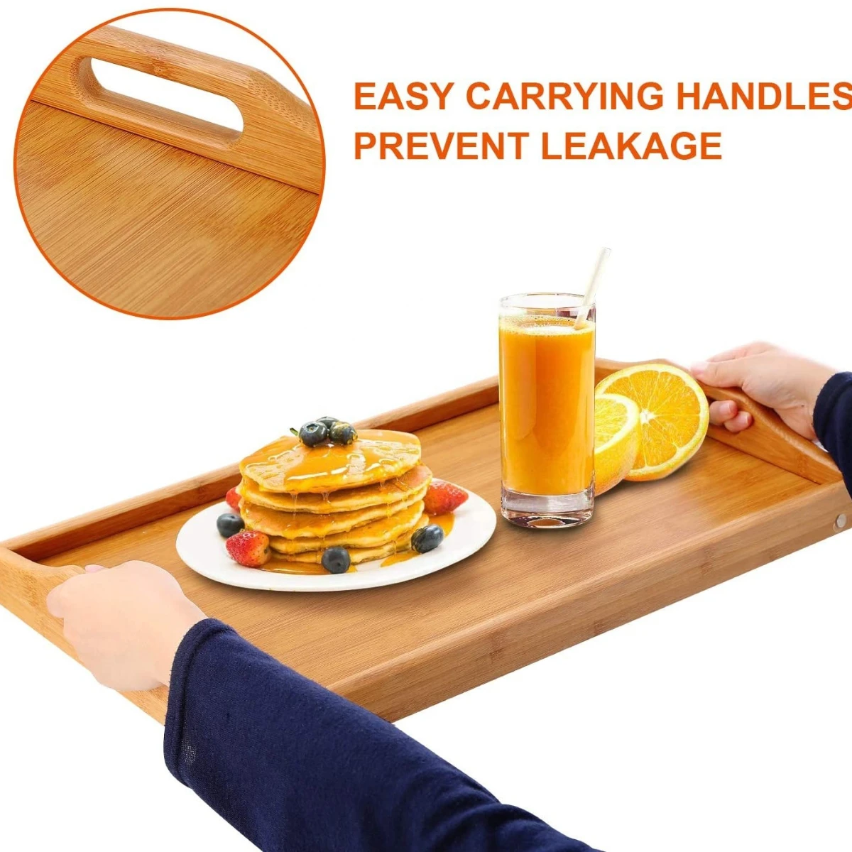 Стол-поднос складной из бамбукового дерева портативный столик для завтрака