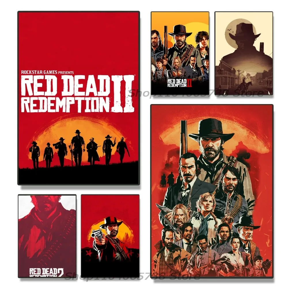 Игра в современном стиле Red Dead Redemption 2 постер для дома гостиной отеля винного бара