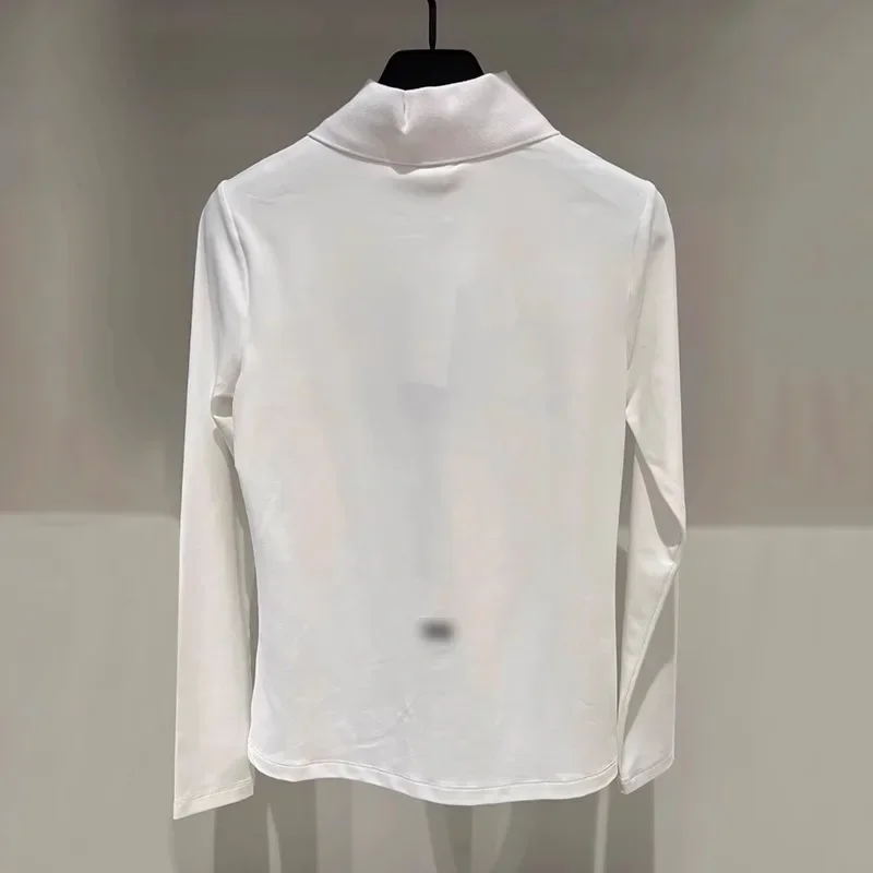 Женский полосатый вязаный свитер с воротником-стойкой для гольфа новый топ