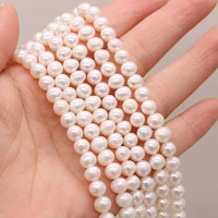 natural freshwater pearl beads white round rice shape large loose perles for jewelry making diy necklaces accessories strand