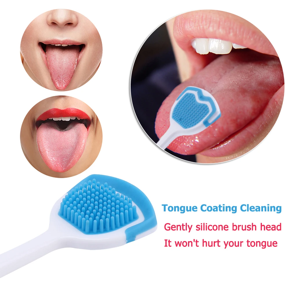 

Soft Silicone Tongue Brush Tongue Coating Scraper Cleaning Toothbrush Mouth Fresh Breath Scraping Hygiene Oral Health Care Tool