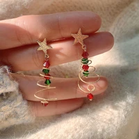 new trendy statement christmas tree earrings for women santa claus snowman drop earrings jewelry girls christmas gifts wholesale