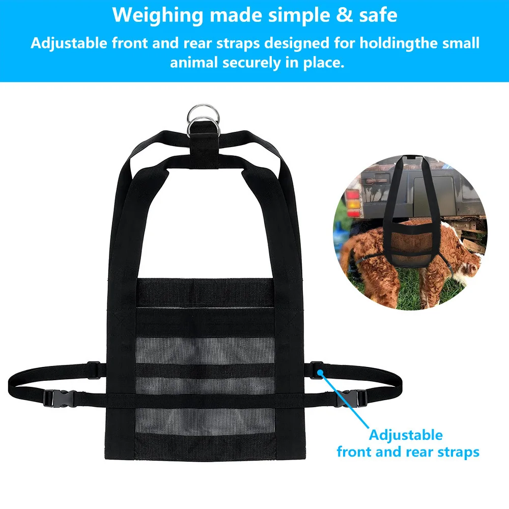 

Animal Weighing Hanging Sling Adjustable Assist Animal Weighing Sling Harness Perfect for Calves Lambs