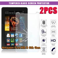 2pcs tablet tempered glass screen for amazon fire hd 8 6th gen 2016 explosion proof screen protector cover for fire hd 8 6th