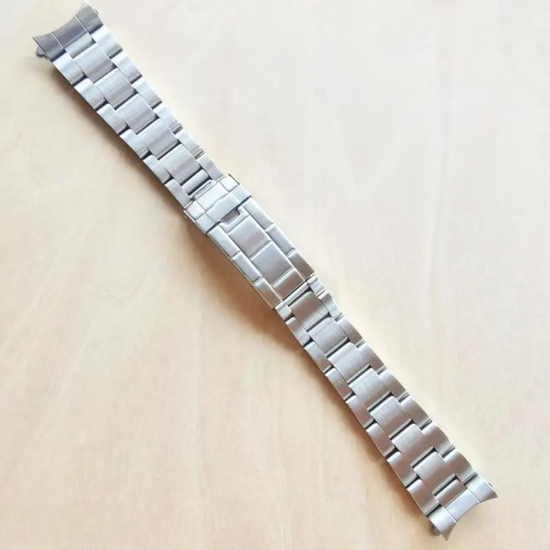 20mm Stainless Steel Brushed Vintage  Oyster Curved End Watch Band Bracelet Strap Fit For RLX Watch
