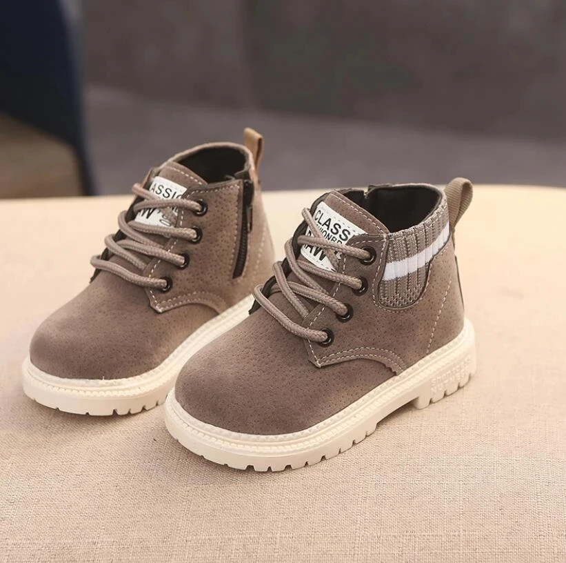 

Children Casual Shoes Autumn Winter Martin Boots Boys Shoes Fashion Leather Soft Antislip Girls Boots 21-30 Sport Running Shoes