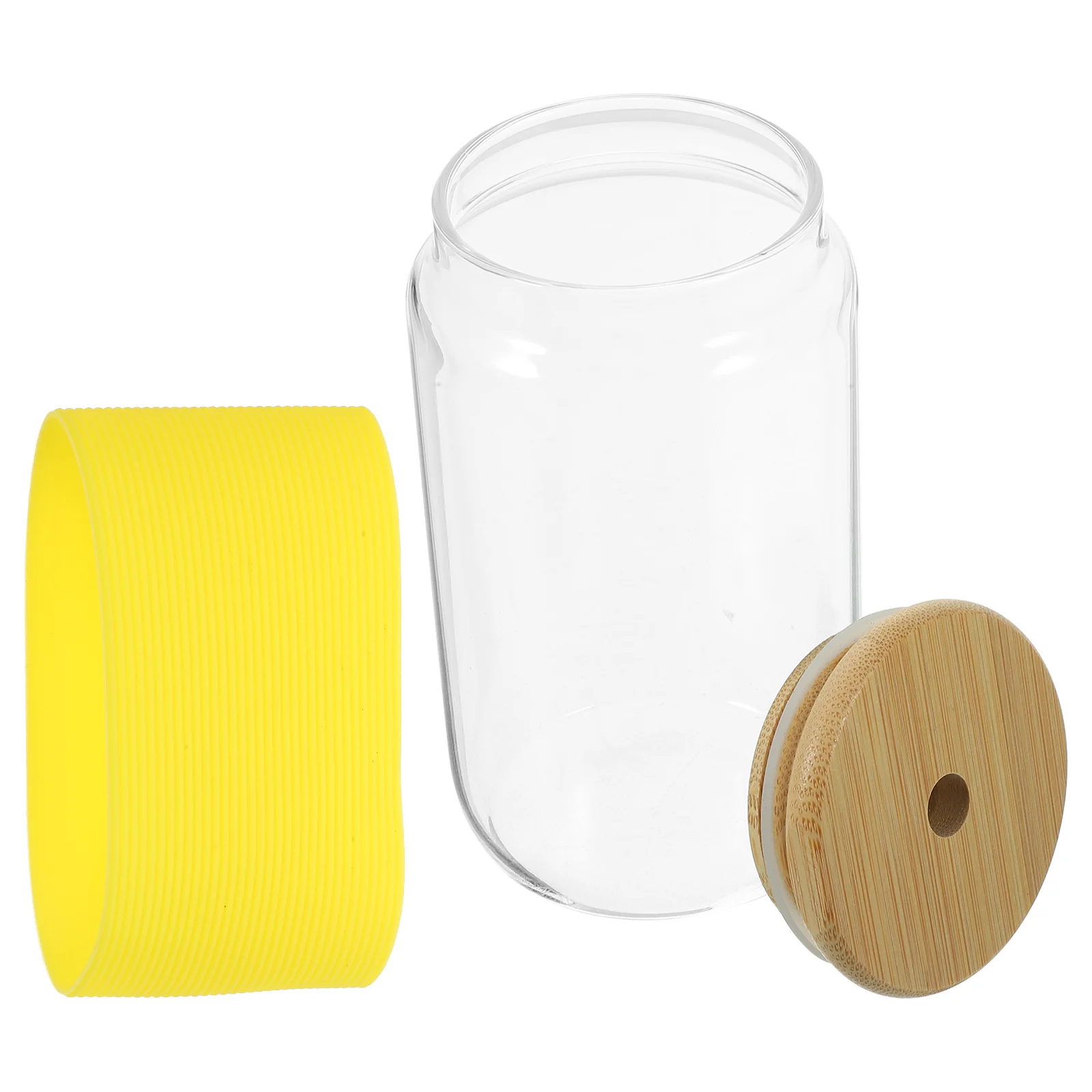 

Glass Beverage Cup Cups Reusable Milk Tea Straw Drinking Water Juice Lid Glasses